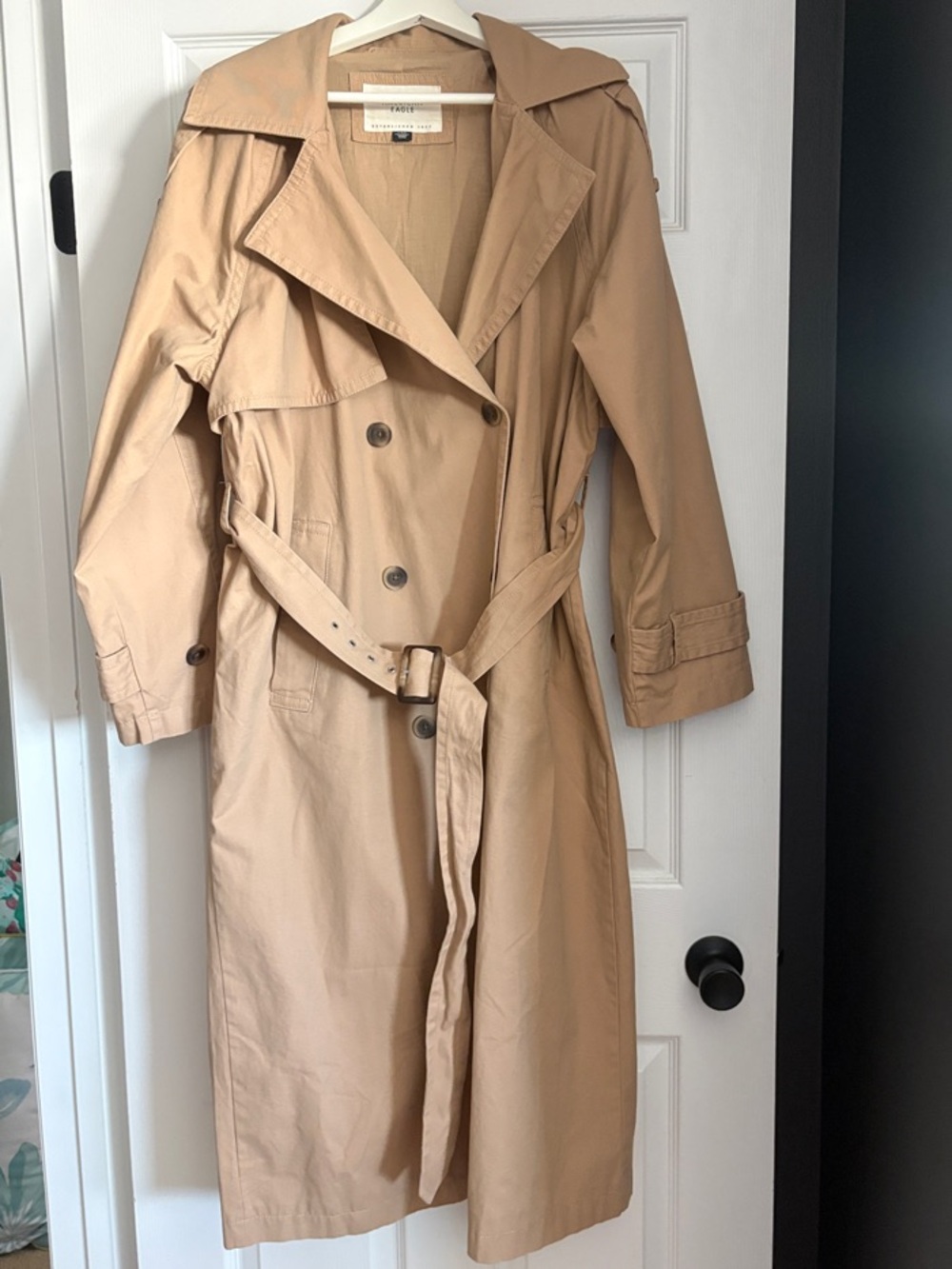 American Eagle Outfitters Oversized Tan Trench Coat